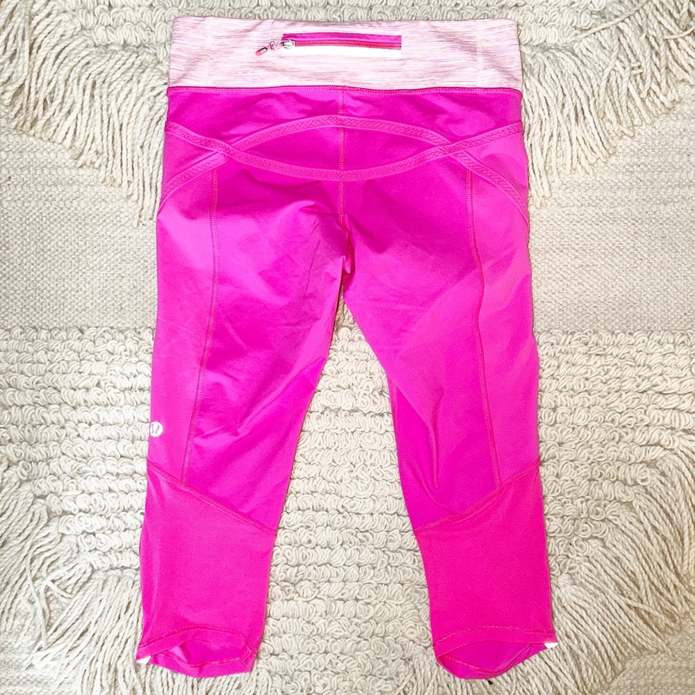 LULULEMON Pinkelicious Run: Pace Crop capri leggings 4